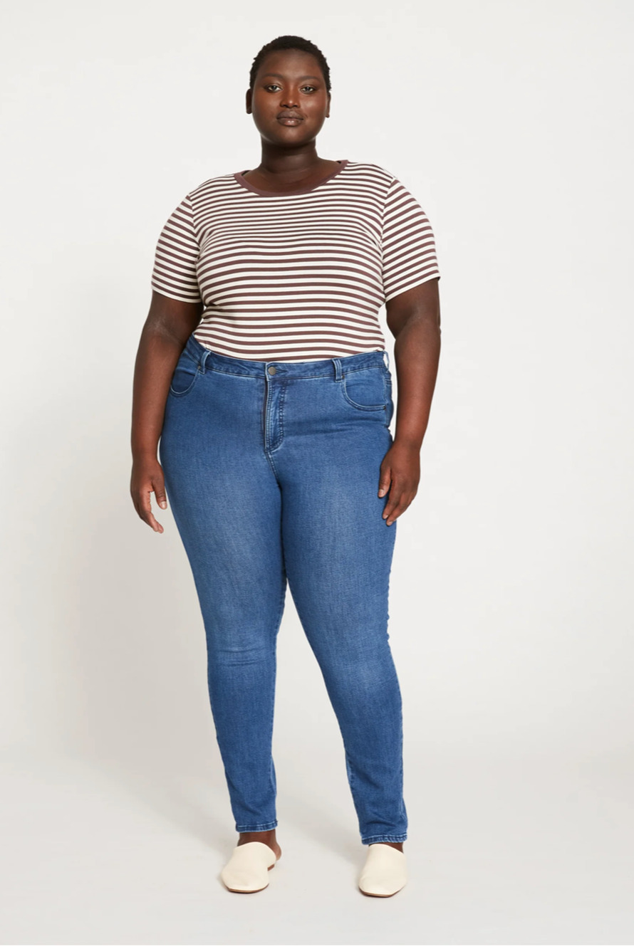 Universal Standard Seine High Rise Skinny Jeans Womens 12 Regular True Blue